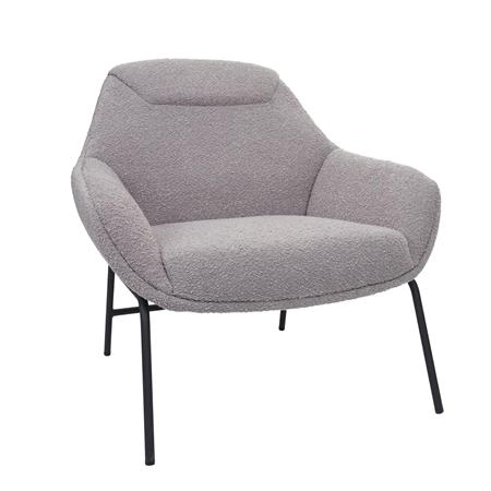 Silla de Confidente de Diseño COLTEN, Estructura Metálica, en Tela color Gris Claro
