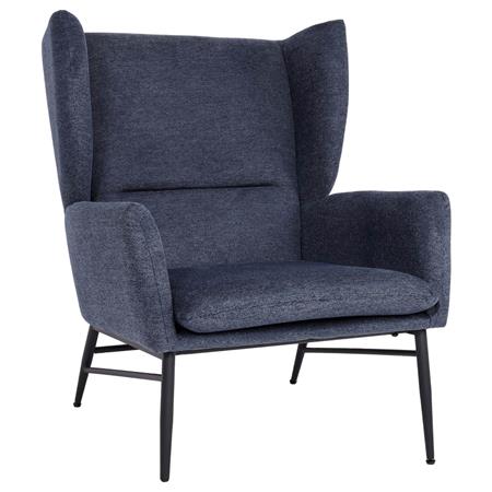 Silla de Confidente CROFT, Elegante Diseño, Estructura Metálica, en Tela color Azul