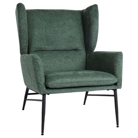 Silla de Confidente CROFT, Elegante Diseño, Estructura Metálica, en Tela color Verde