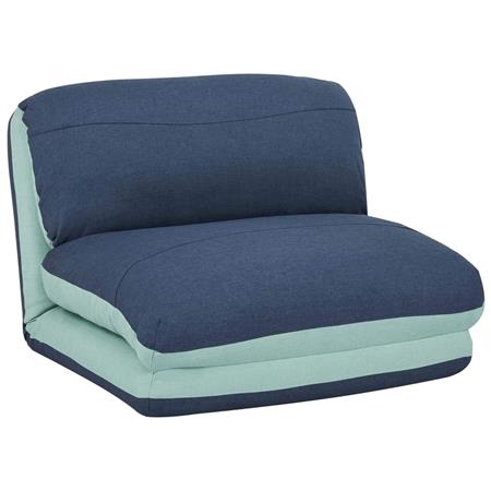 Sofá NANTES, Convertible en Cama, Cómodo y Versátil, en Tela Color Azul Claro y Azul Oscuro