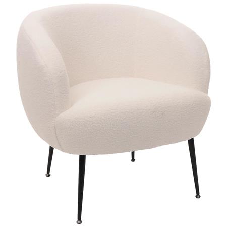 Silla de Confidente HARMONY, Gran acolchado, Diseño Moderno, en Tela color Blanco