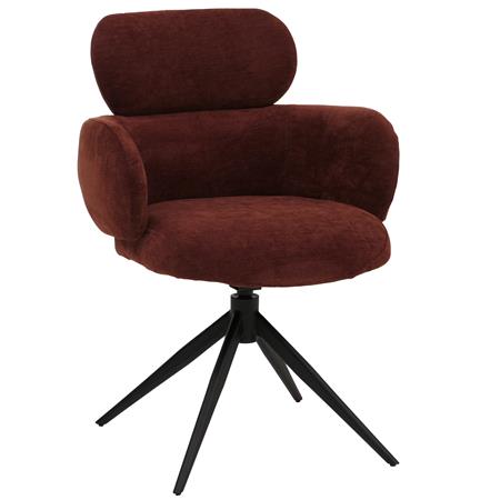 Silla de Confidente LINDEN, Gitaroria 360º, Grueso Acolchado, en Tela color Marrón rojizo