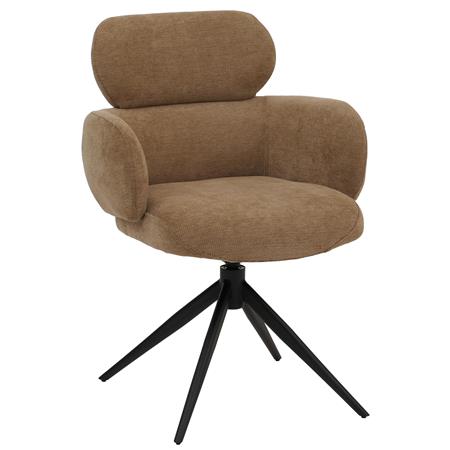 Silla de Confidente LINDEN, Gitaroria 360º, Grueso Acolchado, en Tela color Marrón claro