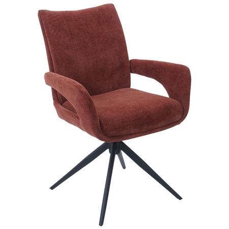 Silla de Confidente LELIA, Giratoria, Diseño Moderno, en Tela color Rojo