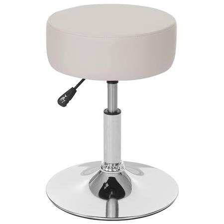 Taburete DANKO, Giratorio 360º, Grueso Acolchado, Base Metálica, en Piel color Crema