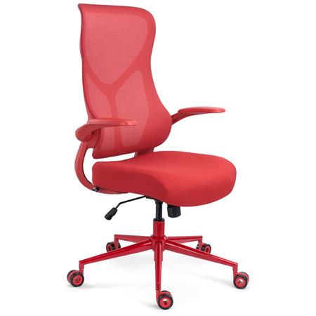 Silla de Oficina DAFNE COLOR, Brazos Abatibles, Gran Diseño, Calidad y Ergonomía, En Rojo