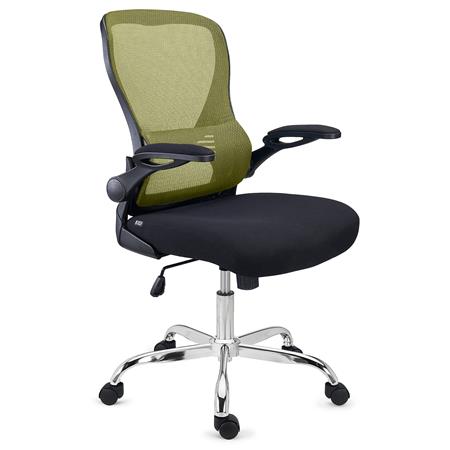 Silla de Oficina CORFU, Brazos Abatibles, Diseño Ergonómico, Transpirable, En Verde