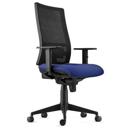 DEMO# Silla Ergonómica EMERSON, Brazos Ajustables y Soporte Lumbar, en Azul Oscuro