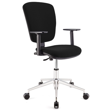 DEMO# Silla de Oficina CALIPSO PRO, Respaldo y Brazos Ajustables, Base Metálica, En Tela Negro