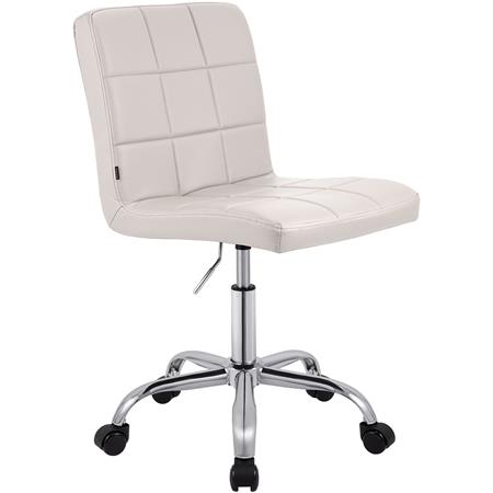 Silla de Oficina CLIP, Atractivo Diseño Moderno, Estructura Metálica, en Piel color Blanco