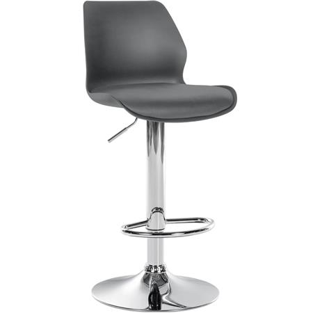 Taburete de oficina DALIAN, Moderno y Versátil, Tapizado en Piel, Color Gris