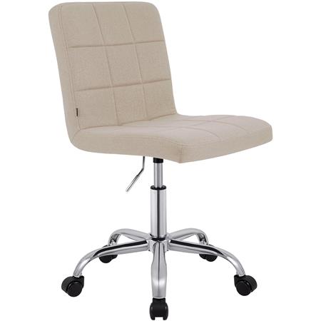 Silla de Oficina CLIP, Atractivo Diseño Moderno, Estructura Metálica, en Tela color Crema