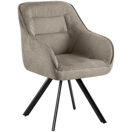 Silla de Confidente NISTAL, Base Giratoria 180º, Gran acolchado, en Tela color Gris Topo