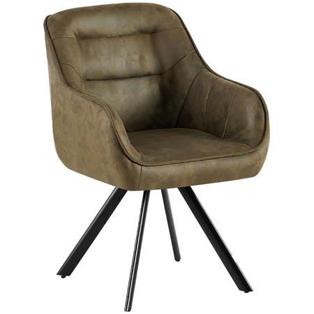 Silla de Confidente NISTAL, Base Giratoria 180º, Gran acolchado, en Piel color Verde