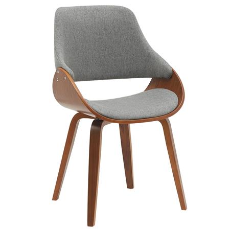 Silla de Confidente NESKA TELA, Diseño Moderno, en Madera Nogal, color Gris