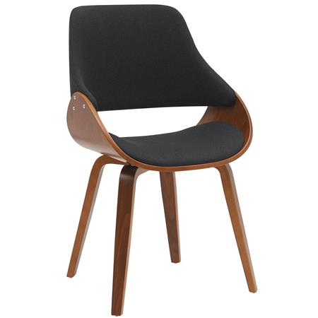Silla de Confidente NESKA TELA, Diseño Moderno, en Madera Nogal, color Negro