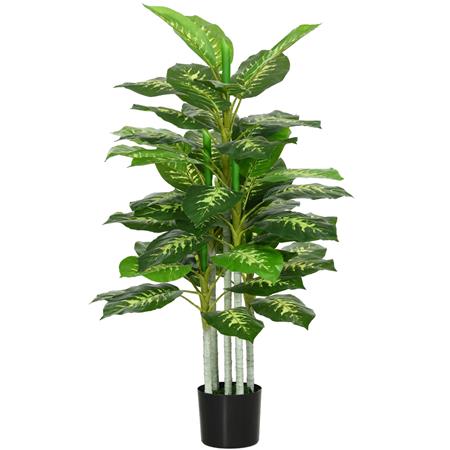 Planta de Oficina PALI, Altura 120 cm, Aglaonema Artificial con Maceta Incluida