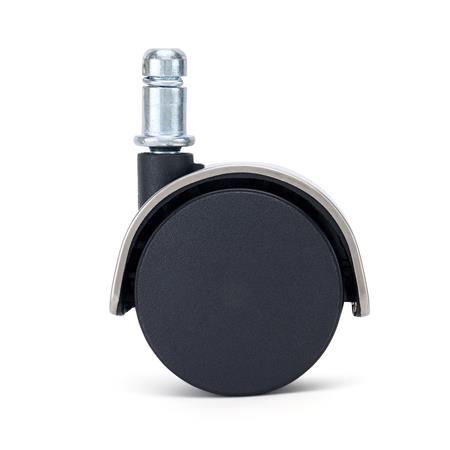 5x Ruedas Sillas Oficina COVER, 11x50mm, Diseño Cromado, Especial Suelos Alfombrados, Color Plata