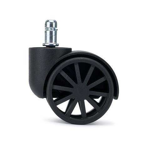 5x Ruedas Sillas Oficina GROVE, 11x50mm, Diseño Clásico, Color Negro