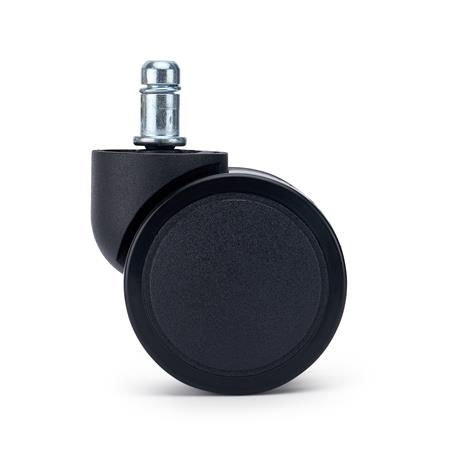5x Ruedas para Sillas de Oficina SLIDE, Recubrimiento de Goma, Multisuperficies, en Color Negro