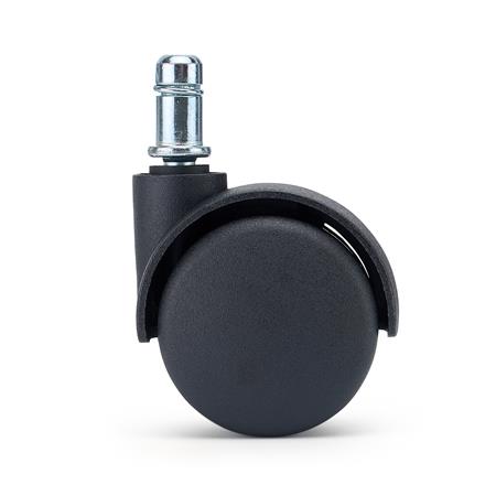 5x Ruedas para Sillas de Oficina GEAR, 11x60 mm, Sistema Freno Seguridad, en Color Negro