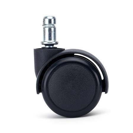 5x Ruedas para Sillas de Oficina RUSH, Recubrimiento Goma, Multisuperficies, en Color Negro