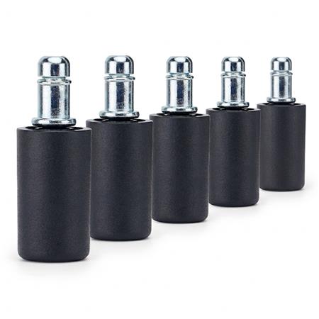 5x Tapones Para Silla de Oficina PAD 20, Eje 11mm, Antideslizantes, color Negro