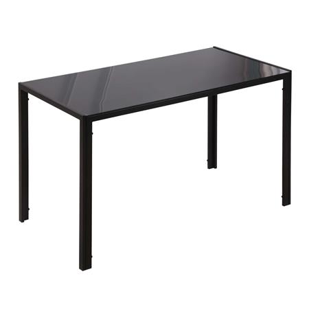 Mesa de Oficina MAPUTO, 120x60x75 cm, Estructura Metálica y Vidrio templado, color Negro