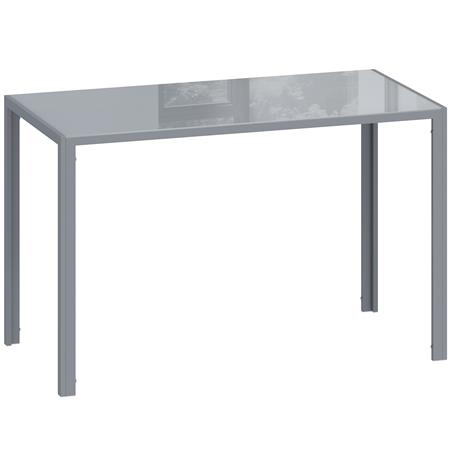 Mesa de Oficina MAPUTO, 120x60x75 cm, Estructura Metálica y Vidrio templado, color Gris