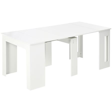 Mesa de Reuniones ASMARA, Extensible de 60 a 180 cm, en Madera color Blanco