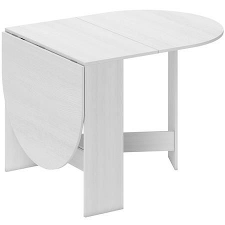 Mesa de Reuniones VADUZ, Diseño Ovalado con Alas Abatibles, hasta 6 Personas, color Blanco