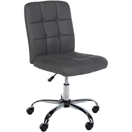 DEMO# Silla de oficina PARKER, Diseño Moderno y Sencillo, Tapizada en Piel color Gris