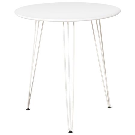 Mesa de Reuniones MIRTA, Dimensiones Ø70x75 cm, Madera y Estructura Metálica, color Blanco