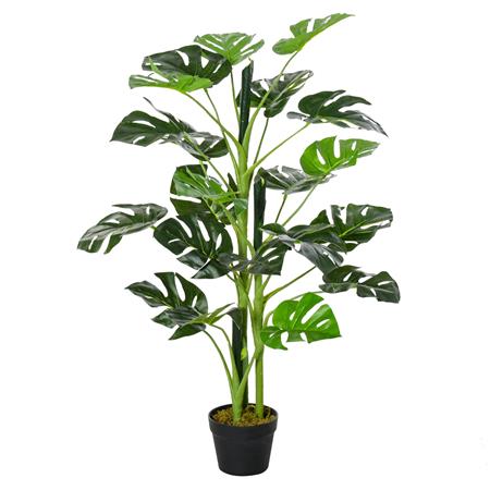 Planta de Oficina DAINTREE, Altura 100 cm, Monstera Artificial con Maceta Incluida