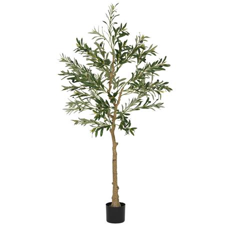 Planta de Oficina FOLI, Altura 150 cm, Olivo Artificial con Maceta Incluida