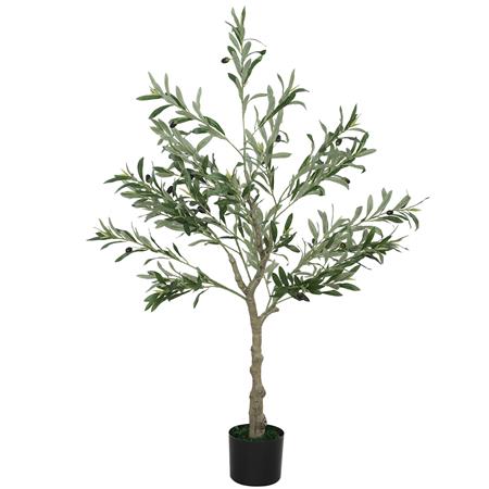 Planta de Oficina ECOA, Altura 120 cm, Olivo Artificial con Maceta Incluida