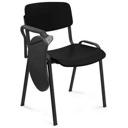 Silla de Confidente MILKA con PALA abatible, Bonita y Polivalente, Color Negro