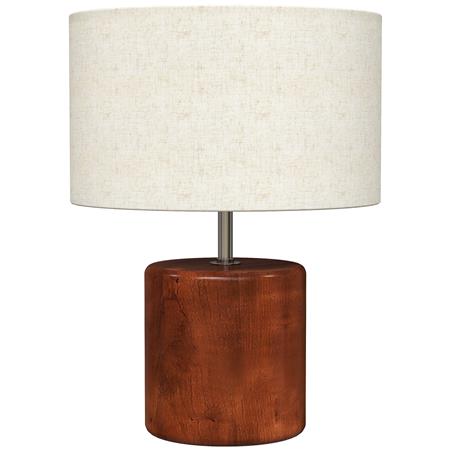  Lámpara de Oficina CLARI, Base en Madera, Pantalla de Lino, color Marrón Rústico