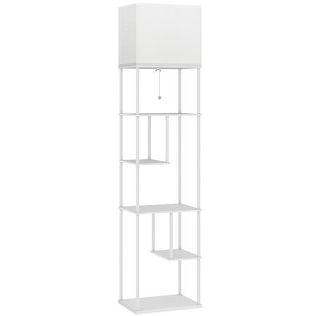 Lámpara de Oficina VETRA, Dimensiones 40x29x171 cm, Estantes Asimétricos, en color Blanco