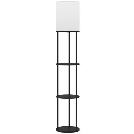 Lámpara de Oficina ORBE, Dimensiones 26x29x29x158 cm, con Estantes, en Madera color Negro