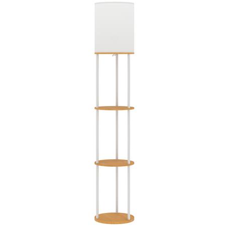 Lámpara de Oficina ORBE, Dimensiones 26x29x29x158 cm, con Estantes, en Madera, color Madera Natural