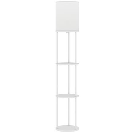 Lámpara de Oficina ORBE, Dimensiones 26x29x29x158 cm, con Estantes, en Madera, color Blanco