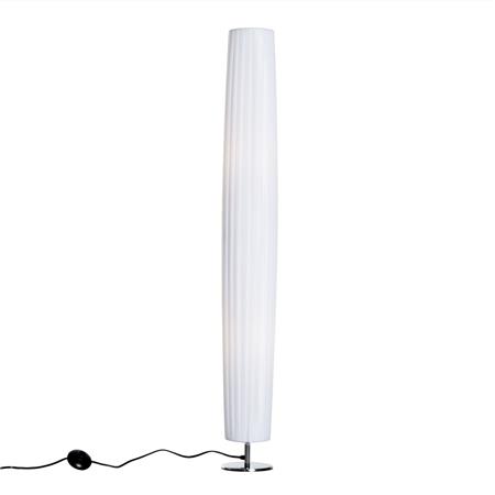 Lámpara de Oficina FARO, Dimensiones 15x15x120cm, Estructura en Acero, Pantalla de Tela color Blanco