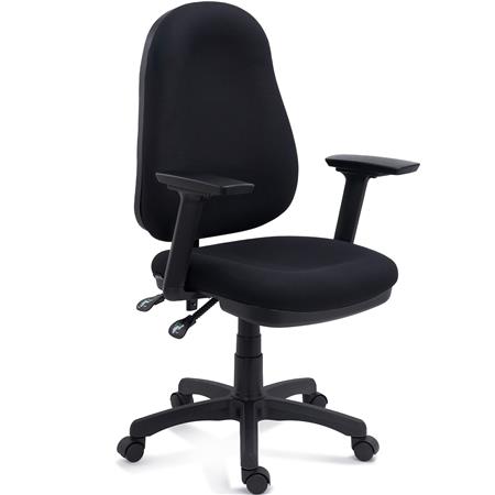 Silla Ergonómica ZENIT, Respaldo Ajustable en Altura, Brazos 3D, Gran Acolchado, Tela Negra