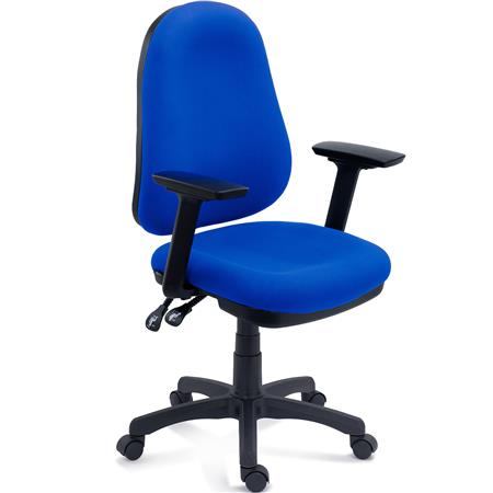 Silla Ergonómica ZENIT, Respaldo Ajustable en Altura, Brazos 3D, Gran Acolchado, Tela Azul