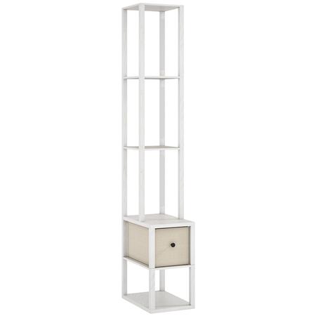 Lámpara de Oficina NUBE, Dimensiones 43,5x26,5x169 cm, con Estantes, en Madera color Blanco