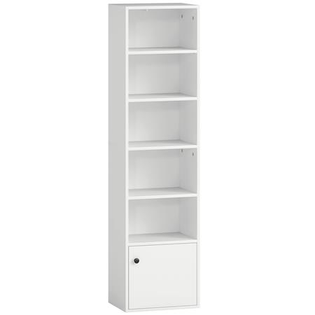 Estantería ALMON, 40x30x156 cm, Diseño Moderno, en Madera color Blanco