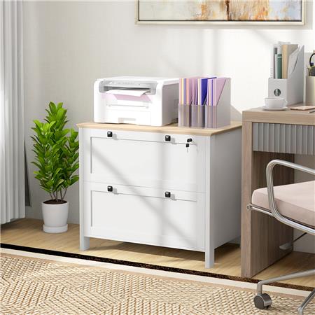 Archivador TAX, 2 cajones, 79x40x72 cm, en Madera, color Blanco