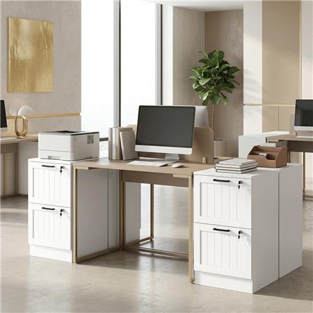 Archivador CAMY, 2 cajones, 40x40x71 cm, en Madera, color Blanco
