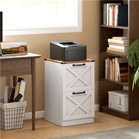 Archivador MARA, 2 CAJONES, 40x40x71 cm, en Madera, color Blanco